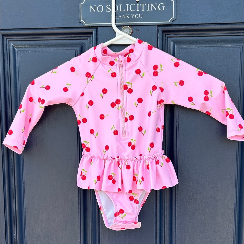 REAL LOVE 🍒 12 months baby girl ruffled bottom swim suit
